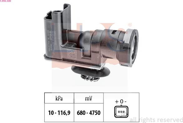EPS 1.993.330 - Датчик тиску, підсилювач гальмівної системи autocars.com.ua