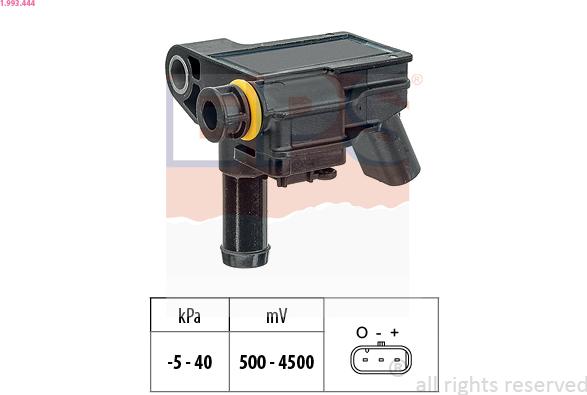EPS 1.993.444 - Датчик, тиск вихлопних газів autocars.com.ua