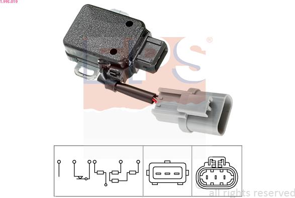 EPS 1.995.019 - Датчик, положення дросельної заслінки autocars.com.ua