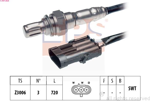 EPS 1.997.058 - Лямбда-зонд autocars.com.ua