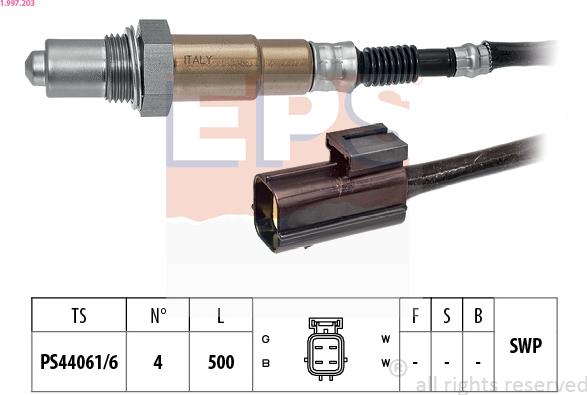 EPS 1.997.203 - Лямбда-зонд autocars.com.ua