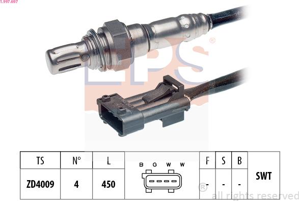 EPS 1.997.697 - Лямбда-зонд autocars.com.ua