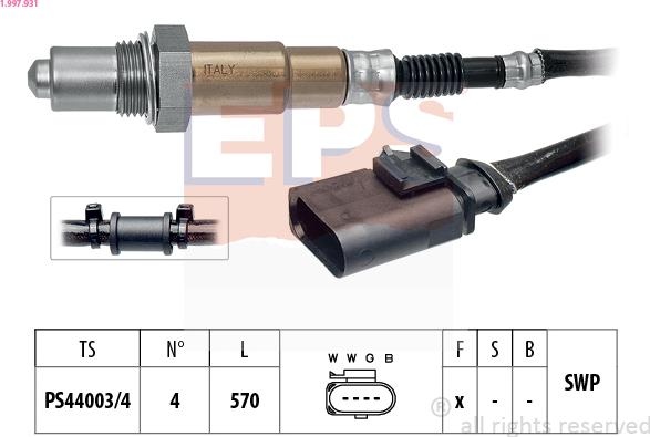 EPS 1.997.931 - Лямбда-зонд autocars.com.ua