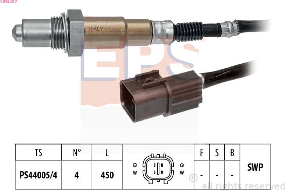 EPS 1.998.017 - Лямбда-зонд autocars.com.ua