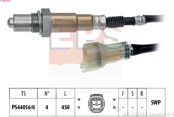 EPS 1.998.093 - Лямбда-зонд autocars.com.ua