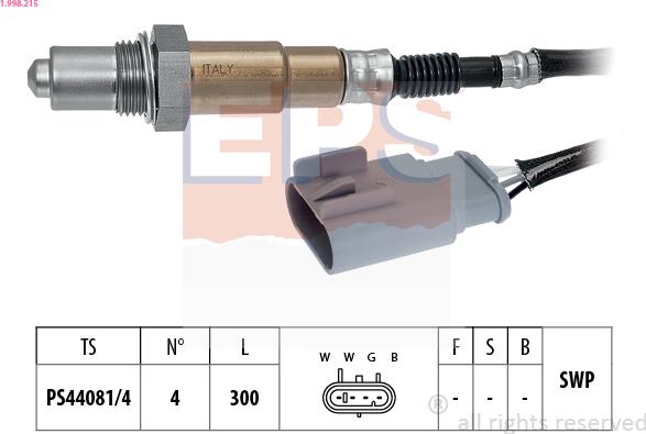 EPS 1.998.215 - Лямбда-зонд autocars.com.ua