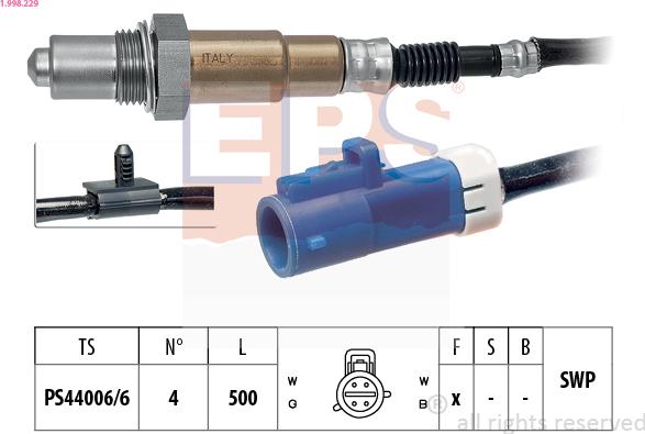 EPS 1.998.229 - Лямбда-зонд autocars.com.ua