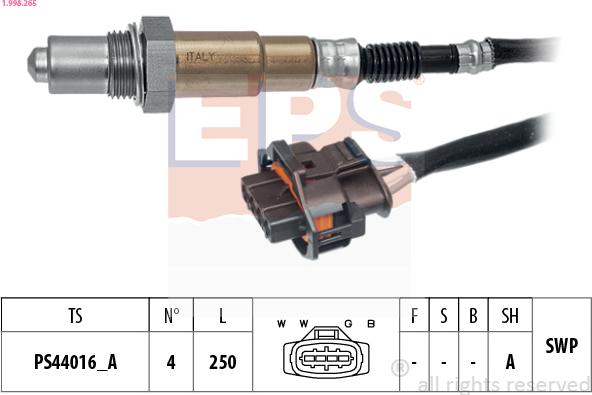 EPS 1.998.265 - Лямбда-зонд autocars.com.ua