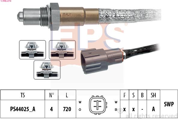 EPS 1.998.274 - Лямбда-зонд autocars.com.ua