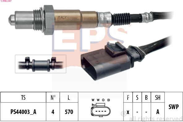 EPS 1.998.347 - Лямбда-зонд autocars.com.ua