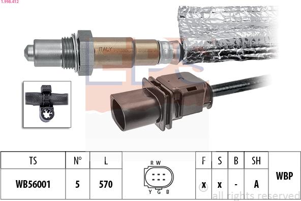 EPS 1.998.412 - Лямбда-зонд autocars.com.ua