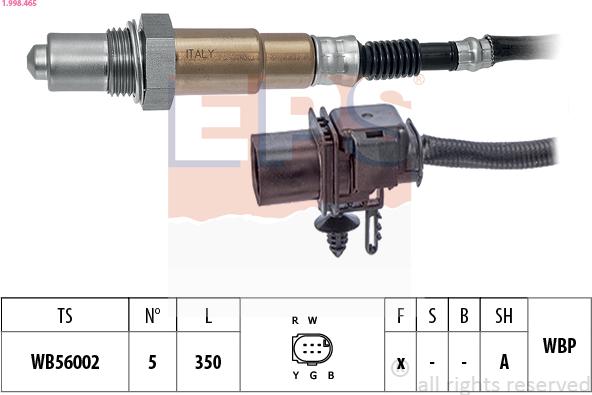 EPS 1.998.465 - Лямбда-зонд autocars.com.ua