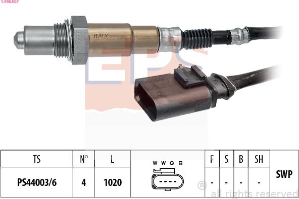 EPS 1.998.507 - Лямбда-зонд autocars.com.ua