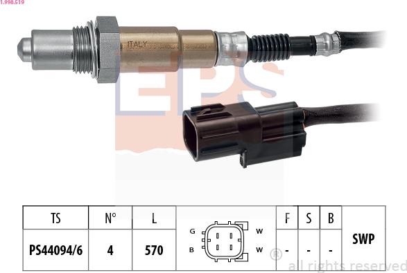 EPS 1.998.519 - Лямбда-зонд autocars.com.ua