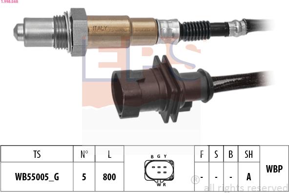 EPS 1.998.568 - Лямбда-зонд autocars.com.ua