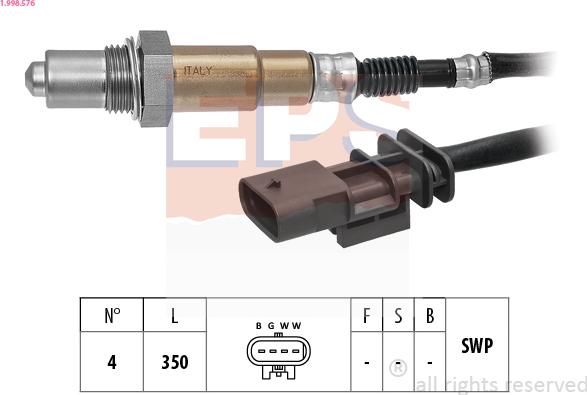 EPS 1.998.576 - Лямбда-зонд autocars.com.ua