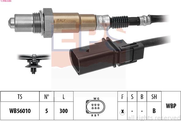 EPS 1.998.586 - Лямбда-зонд autocars.com.ua