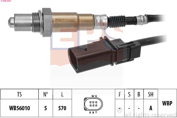 EPS 1.998.587 - Лямбда-зонд autocars.com.ua