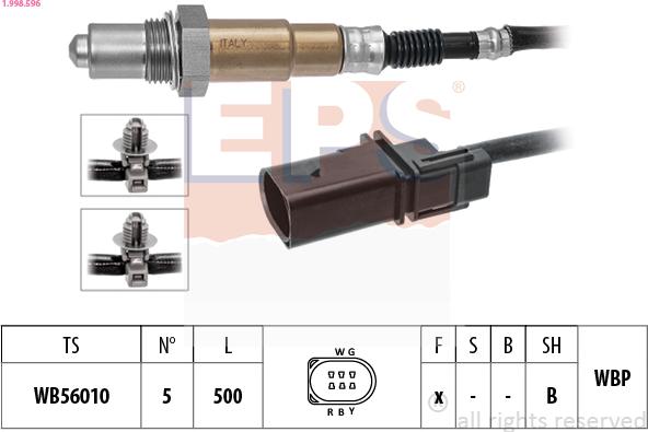 EPS 1.998.596 - Лямбда-зонд autocars.com.ua