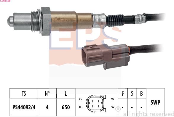 EPS 1.998.598 - Лямбда-зонд autocars.com.ua