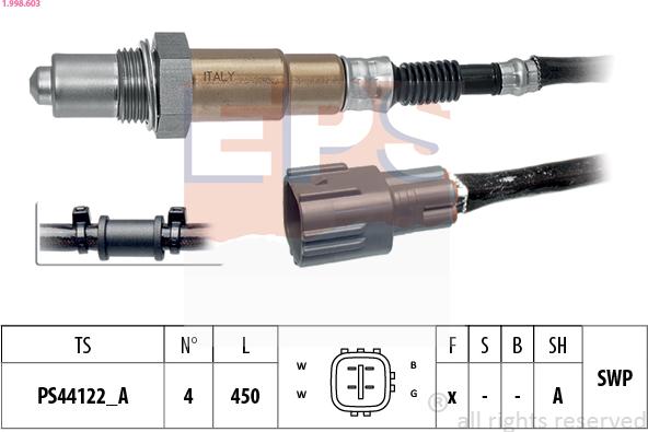 EPS 1.998.603 - Лямбда-зонд autocars.com.ua