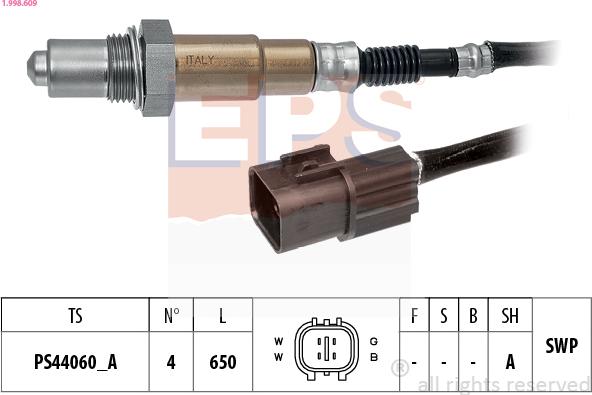 EPS 1.998.609 - Лямбда-зонд autocars.com.ua