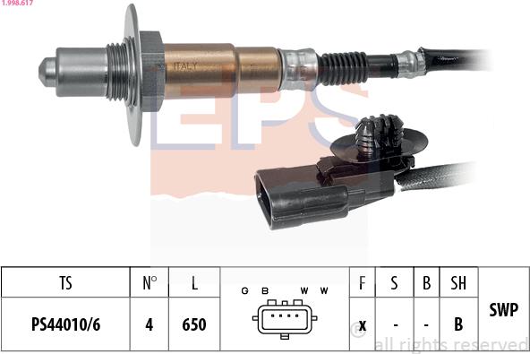 EPS 1.998.617 - Лямбда-зонд autocars.com.ua