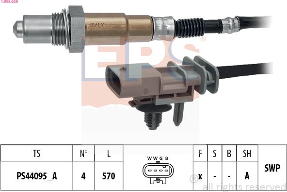 EPS 1.998.629 - Лямбда-зонд autocars.com.ua