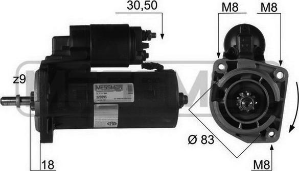 ERA 220095R - Стартер autocars.com.ua