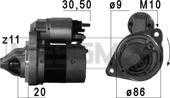 ERA 220689 - Стартер autocars.com.ua