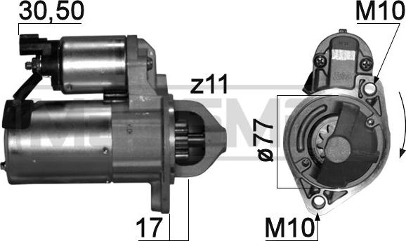 ERA 220778 - Стартер autocars.com.ua