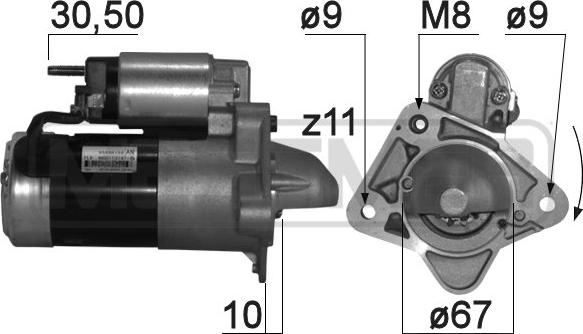 ERA 220808 - Стартер autocars.com.ua