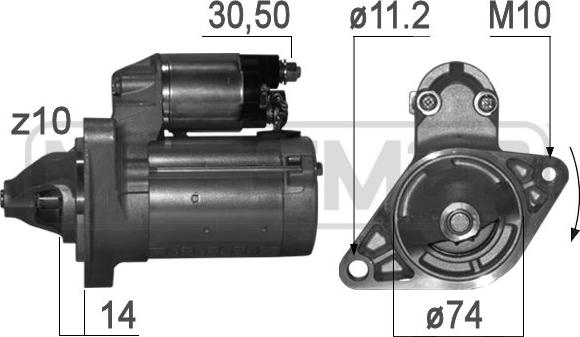 ERA 220830 - Стартер autocars.com.ua