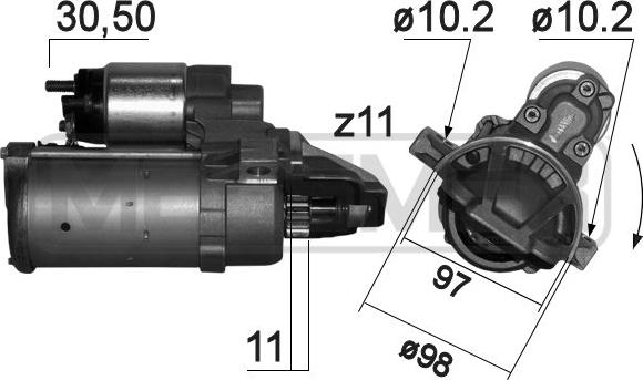 ERA 220837 - Стартер autocars.com.ua