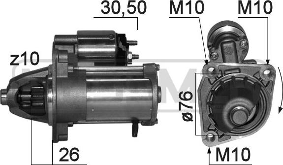 ERA 220843 - Стартер autocars.com.ua