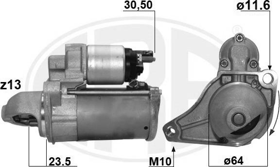 ERA 221052 - Стартер autocars.com.ua