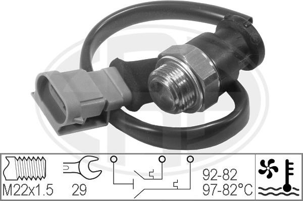 ERA 330224 - Термовимикач, вентилятор радіатора / кондиціонера autocars.com.ua