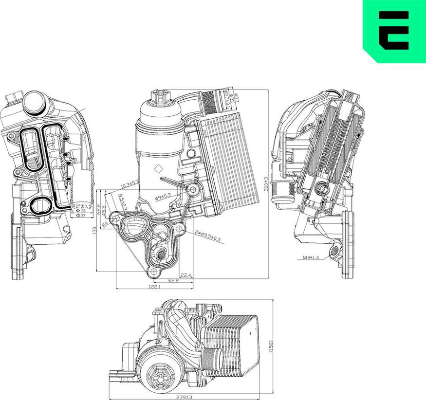 ERA 354187 - Масляний радіатор, рухове масло autocars.com.ua