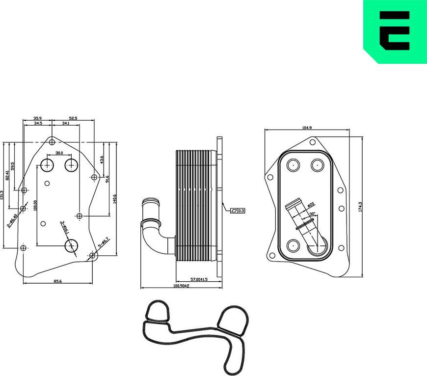ERA 354220 - Масляний радіатор, рухове масло autocars.com.ua
