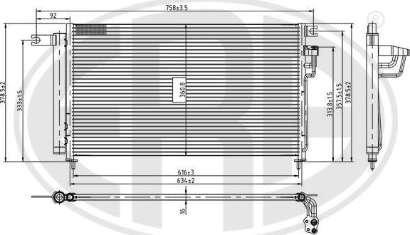 ERA 667293 - Конденсатор, кондиціонер autocars.com.ua