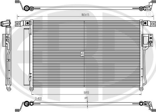 ERA 667294 - Конденсатор, кондиціонер autocars.com.ua