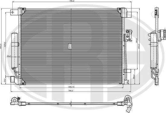 ERA 667345 - Конденсатор, кондиціонер autocars.com.ua