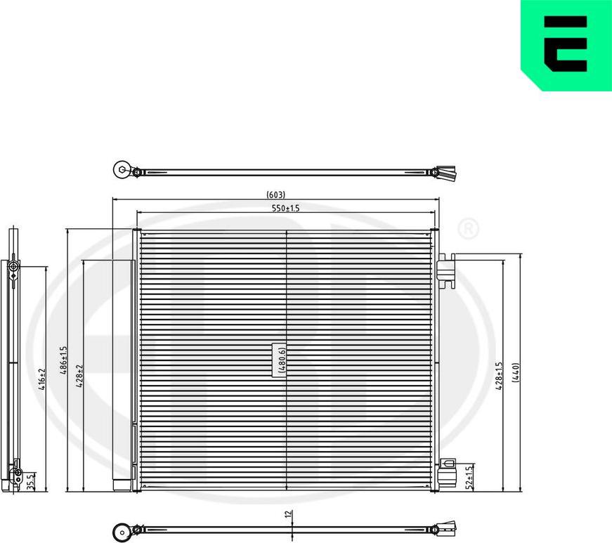 ERA 667356 - Конденсатор, кондиціонер autocars.com.ua