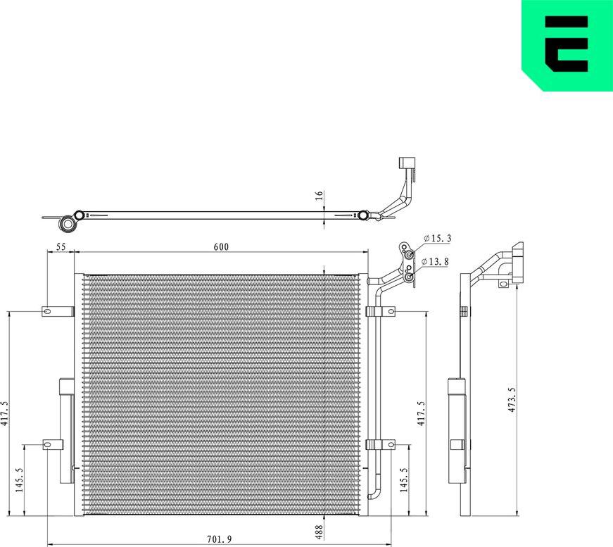 ERA 667372 - Конденсатор, кондиціонер autocars.com.ua
