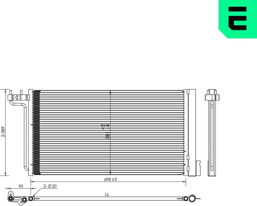 ERA 667402 - Конденсатор, кондиціонер autocars.com.ua