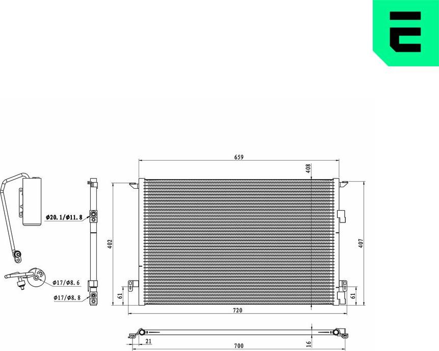 ERA 667442 - Конденсатор, кондиціонер autocars.com.ua