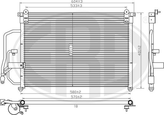 ERA 667470 - Конденсатор, кондиціонер autocars.com.ua
