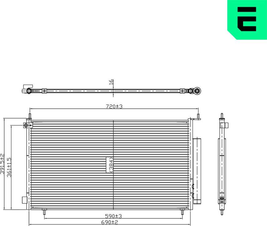 ERA 667515 - Конденсатор, кондиціонер autocars.com.ua