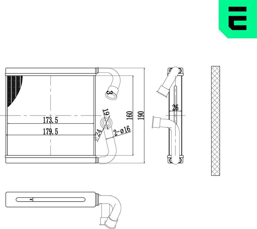 ERA 669202 - Теплообмінник, опалення салону autocars.com.ua