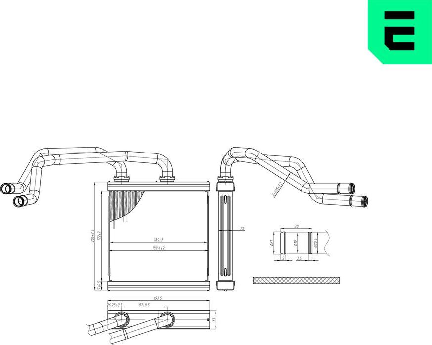 ERA 669212 - Теплообмінник, опалення салону autocars.com.ua